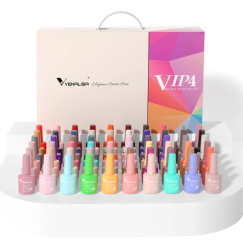 Kit oja semipermanenta Venalisa VIP 4, 60 culori, +Primer+ Base Coat + 3x Top Coat+ catalog culori