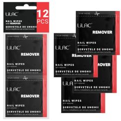 Lilac, servetele unghii cu soak off remover, 12 bucati