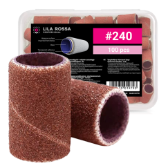 Rezerve smirghel pentru freza unghii, 100 bucati, maro, #240, inele smirghel pentru pila electrica unghii