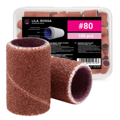 Rezerve smirghel pentru freza unghii, 100 bucati, maro, #80, inele smirghel pentru pila electrica unghii