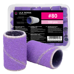 Rezerve smirghel pentru freza unghii, 100 bucati, mov, #80, inele smirghel pentru pila electrica unghii