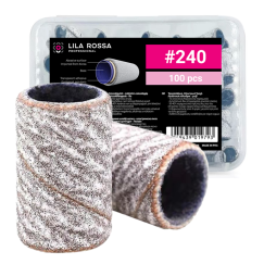 Rezerve smirghel pentru freza unghii, 100 bucati, zebra, #240, inele smirghel pentru pila electrica unghii