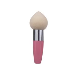 Burete makeup cu maner, pentru fondul de ten,  beige + pink