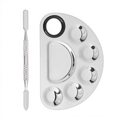 Paleta mixare fond de ten sau vopsele acrilice cu spatula, Lila Rossa semirotunda mica cu 5 compartimente