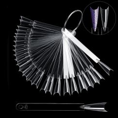 Paletar expunere culori, cu tipsuri unghii false 50 culori, Transparent