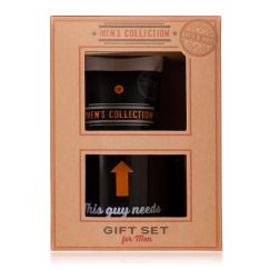 Set cadou barbati, gel de dus, Gift set MEN'S COLLECTION in kraft paper gift box, incl. 100ml shower gel, coffee mug (ca. 240ml), fragrance: Birch & Cedar, col. brown, PU 6/12, set cadou craciun