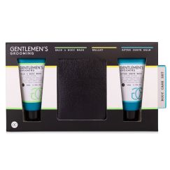 Set cadou barbati, gel de dus, portofel, balsam after shave, Bath set GENTLEMEN'S GROOMING in paper gift box, incl. 60ml hair & body wash, 60ml after shave balm, wallet (material: ...), fragrance: Cool Mint & Lime, col. black/white/mint, PU 6/12, set