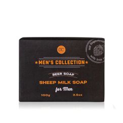 Set cadou barbati, sapun, 100g sheep milk soap MEN'S COLLECTION handmade with hop extract fragrance: men´s musk, col. orange, PU 12 in display, set cadou craciun