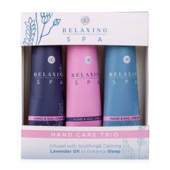 Set cadou femei, crema de maini, Hand care set RELAXING SPA in gift box, incl. 3 * 60ml hand & nail cream, infused with Lavender Oil, fragrance: Lavender & Chamomile, col. blue/lilac, PU 6/24, set cadou craciun