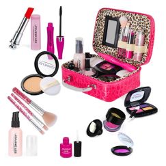 Trusa beauty Hi Lila Rossa girls, machiaj fals, pentru copii de peste 6 ani, Roz/Rosu