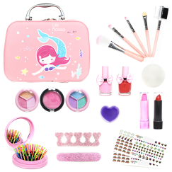 Trusa beauty Hi Lila Rossa girls, makeup copii si unghii, solubile in apa, machiaj sirena, copii de peste 8 ani