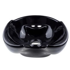 Chiuveta scafa coafor din ceramica, negru, adancime 22 cm