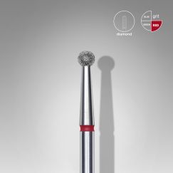 STALEKS capat freza unghii Diamond ball red Expert head diameter 2,7 mm
