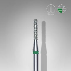 STALEKS capat freza unghii Diamond rounded cylinder green Expert head diameter 1,4 mm / working part 8 mm