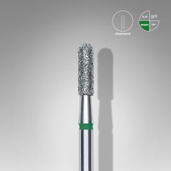STALEKS capat freza unghii Diamond rounded cylinder green Expert head diameter 2,3 mm / working part 8 mm
