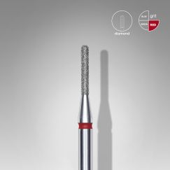 STALEKS capat freza unghii Diamond rounded cylinder red Expert head diameter 1,4 mm / working part 8 mm