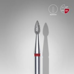 STALEKS capat freza unghii Diamond drop red Expert head diameter 2,3 mm / working part 5 mm