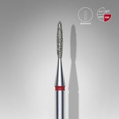 STALEKS capat freza unghii Diamond flame red Expert head diameter 1,4 mm / working part 8 mm