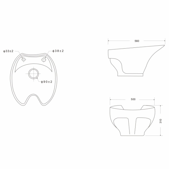 Chiuveta pentru scafa coafor frizerie 0356 Negru, 5 image