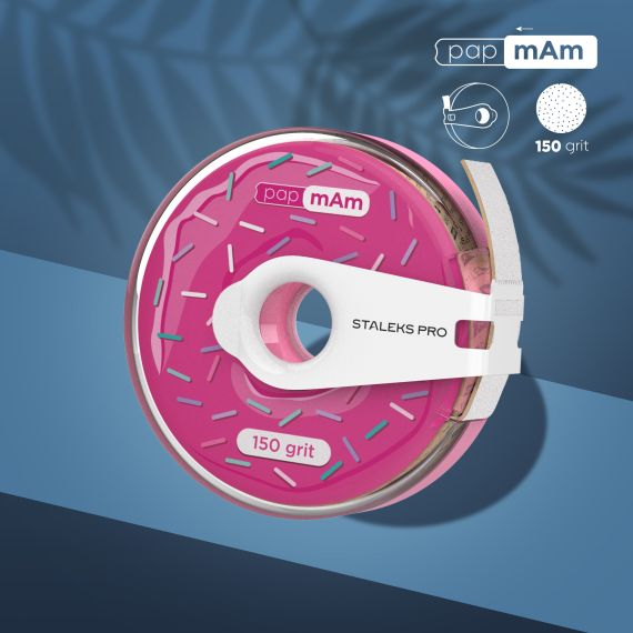 STALEKS 700cm pila unghii zebra bandă papmAm Expert 150 grit in a plastic case