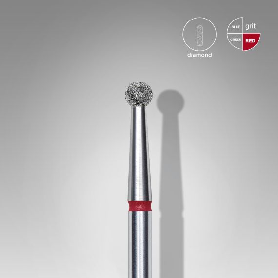STALEKS capat freza unghii Diamond ball red Expert head diameter 2,7 mm