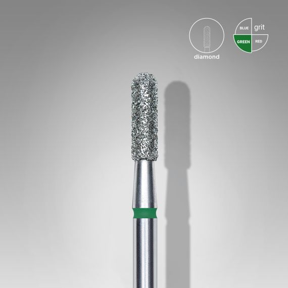 STALEKS capat freza unghii Diamond rounded cylinder green Expert head diameter 2,3 mm / working part 8 mm