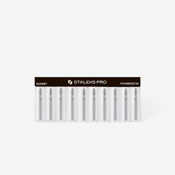 STALEKS capat freza unghii Diamond flame red Expert head diameter 2,3 mm / working part 10 mm, 3 image