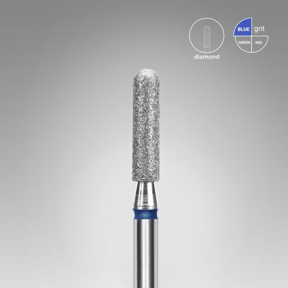 STALEKS capat freza unghii Diamond rounded cylinder blue Expert head diameter 2,5 mm / working part 10 mm