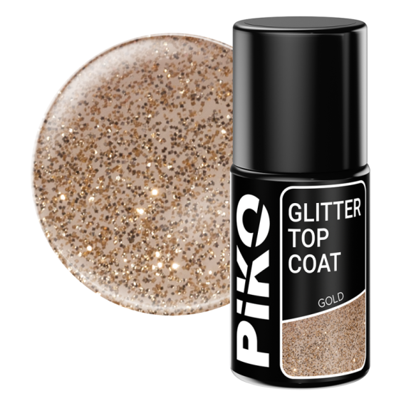 Top coat Piko, Glitter Top, 7 ml, Gold